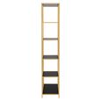 Seaford Bookshelf - Tall Open - Black and Gold Metal