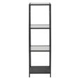 Seaford Shelving Unit - Narrow Open - Oak and Black Metal