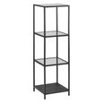 Seaford Shelving Unit - Narrow Open - Oak and Black Metal