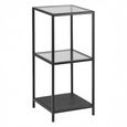Seaford Shelving Unit - Small Open - Clear Glass and Black Metal