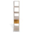 Seaford Bookcase - Wide - Fluted - Oak and Grey Metal