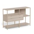 Seaford Shelving Unit - 2 Drawer - Grey Melamine and Metal