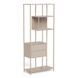 Seaford Shelving Unit - 2 Drawer - Tall - Grey Melamine and Metal