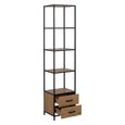 Seaford Display Cabinet - 2 Door - Oak and Black Metal