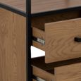 Seaford Display Cabinet - 2 Door - Oak and Black Metal