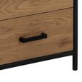 Seaford Display Cabinet - 2 Door - Oak and Black Metal