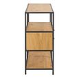 Seaford Shelving Unit - 2 Drawer - Oak and Black Metal