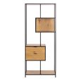 Seaford Shelving Unit - 2 Drawer - Tall - Oak and Black Metal