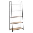 Seaford Ladder Bookcase - Oak and Black Metal