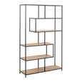 Seaford Large Bookshelf - Oak and Black Metal