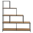 Seaford Shelving Unit - Large Open - Oak and Black Metal