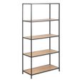 Seaford Shelving Unit - Low Open - Oak and Black Metal