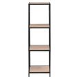 Seaford Shelving Unit - Narrow Open - Black Melamine and Metal