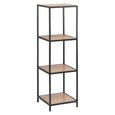 Seaford Shelving Unit - Narrow Open - Black Melamine and Metal