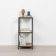 Seaford Shelving Unit - Small Open - Oak and Black Metal