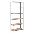 Seaford Bookcase - Open - Oak and Black Metal