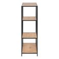 Seaford Bookshelf - Open - Oak and Black Metal