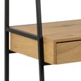 Seaford Bookshelf - Open - Oak and Black Metal - with Drawer