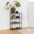 Seaford Shelving Unit - Short Open - Oak and Black Metal