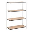 Seaford Shelving Unit - Short Open - Oak and Black Metal