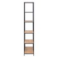 Seaford Tall Bookshelf - Oak and Black Metal