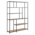 Seaford Shelving Unit - Wide Open - Oak and Black Metal