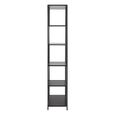 Seaford Shelving Unit - Tall - Slatted - Black Melamine and Metal