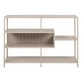 Seaford Shelving Unit - Low - Slatted - Grey Melamine and Metal