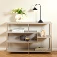 Seaford Shelving Unit - Low - Slatted - Grey Melamine and Metal