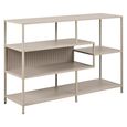 Seaford Shelving Unit - Low - Slatted - Grey Melamine and Metal