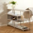 Seaford Shelving Unit - Low - Slatted - Grey Melamine and Metal