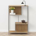 Seaford Shelving Unit - Slatted - Oak and Grey Metal