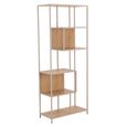 Seaford Shelving Unit - Tall - Slatted - Oak and Grey Metal