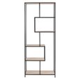 Seaford Bookshelf - Tall Open - Sonoma Oak and Black Metal