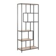 Seaford Bookshelf - Tall Open - Sonoma Oak and Black Metal