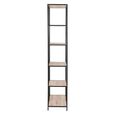 Seaford Bookshelf - Tall Open - Sonoma Oak and Black Metal