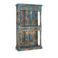 Sondrio Shelving Unit - Antique Blue - Carved Mango Wood