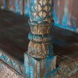 Sondrio Shelving Unit - Antique Blue - Carved Mango Wood
