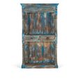 Sondrio Shelving Unit - Antique Blue - Carved Mango Wood