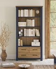 Splash Blue Open Bookcase - Large - 3 Drawer