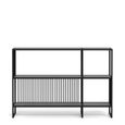 Strington Low Bookcase - Black Marble Effect