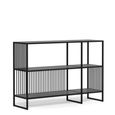 Strington Low Bookcase - Black Marble Effect