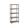 Urban Industrial Style Tall Bookcase - Rustic Wood
