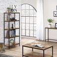 Urban Industrial Style Tall Bookcase - Rustic Wood