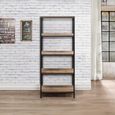 Urban Industrial Style Tall Bookcase - Rustic Wood