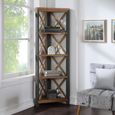 Urban Elegance Reclaimed Wood Corner Bookcase - Large