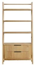 Vermont Oak Effect Bookcase - 2 Drawer