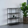 Vita Curved Open Shelving Unit - Black Melamine