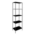 Vita Tall Open Shelving Unit - Black Melamine