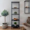 Vita Tall Open Shelving Unit - Black Melamine